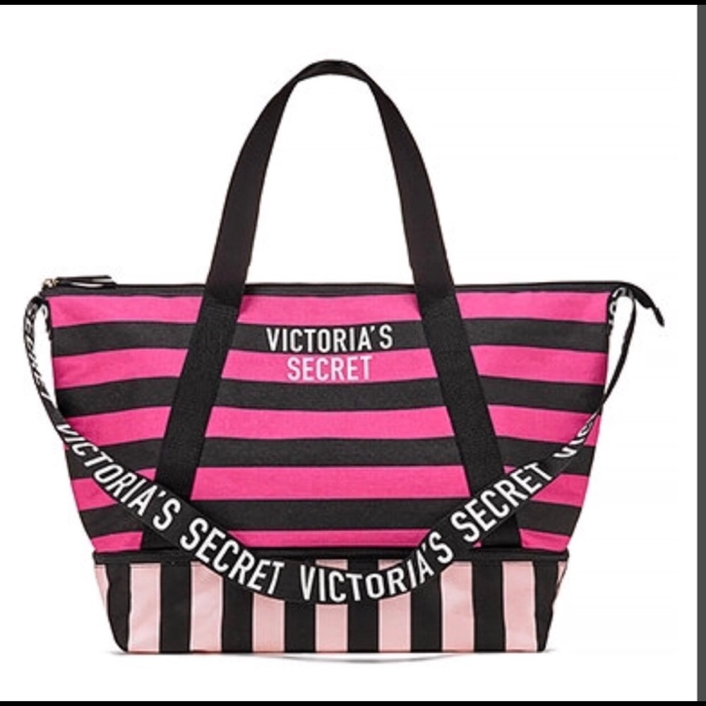 Victoria’s Secret Striped Weekender Duffle Tote